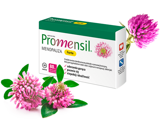Packshot Promensil Forte i czerwona koniczyna